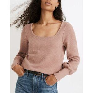 MADEWELL ottoman ribbed square neck top size XS
